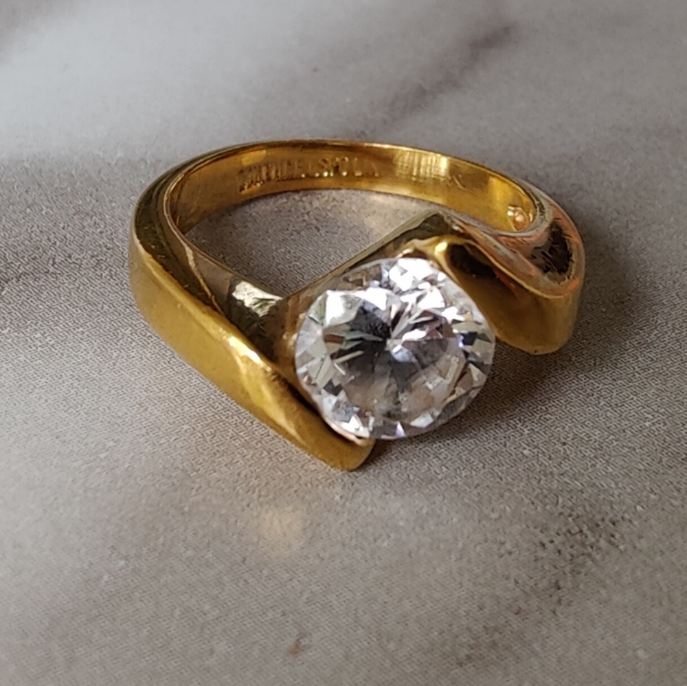 Joseph Esposito | Vintage marked 14kt GE ring with white zircon
